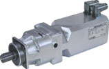 Bonfiglioli’s BMD permanent magnet brushless AC servomotor coupled with the low backlash planetary gearbox.